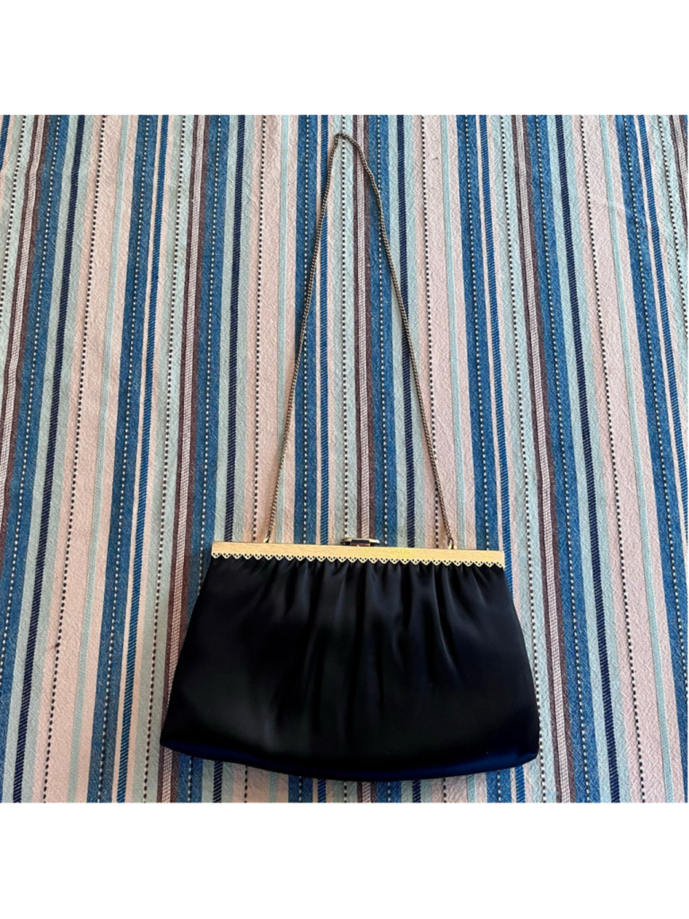 Vintage 50s/60s Mardane black satin dress purse - Picture 2 of 3